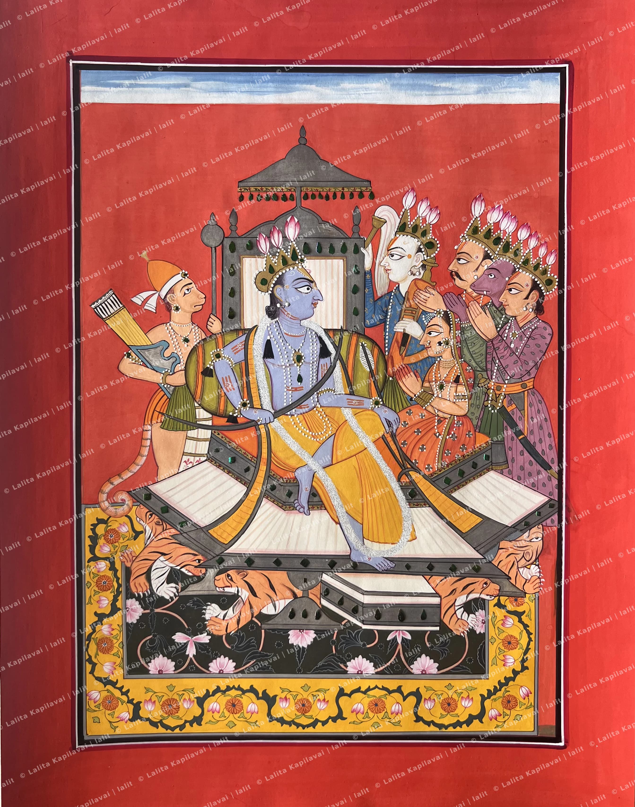 Enthroned Rama with Sita