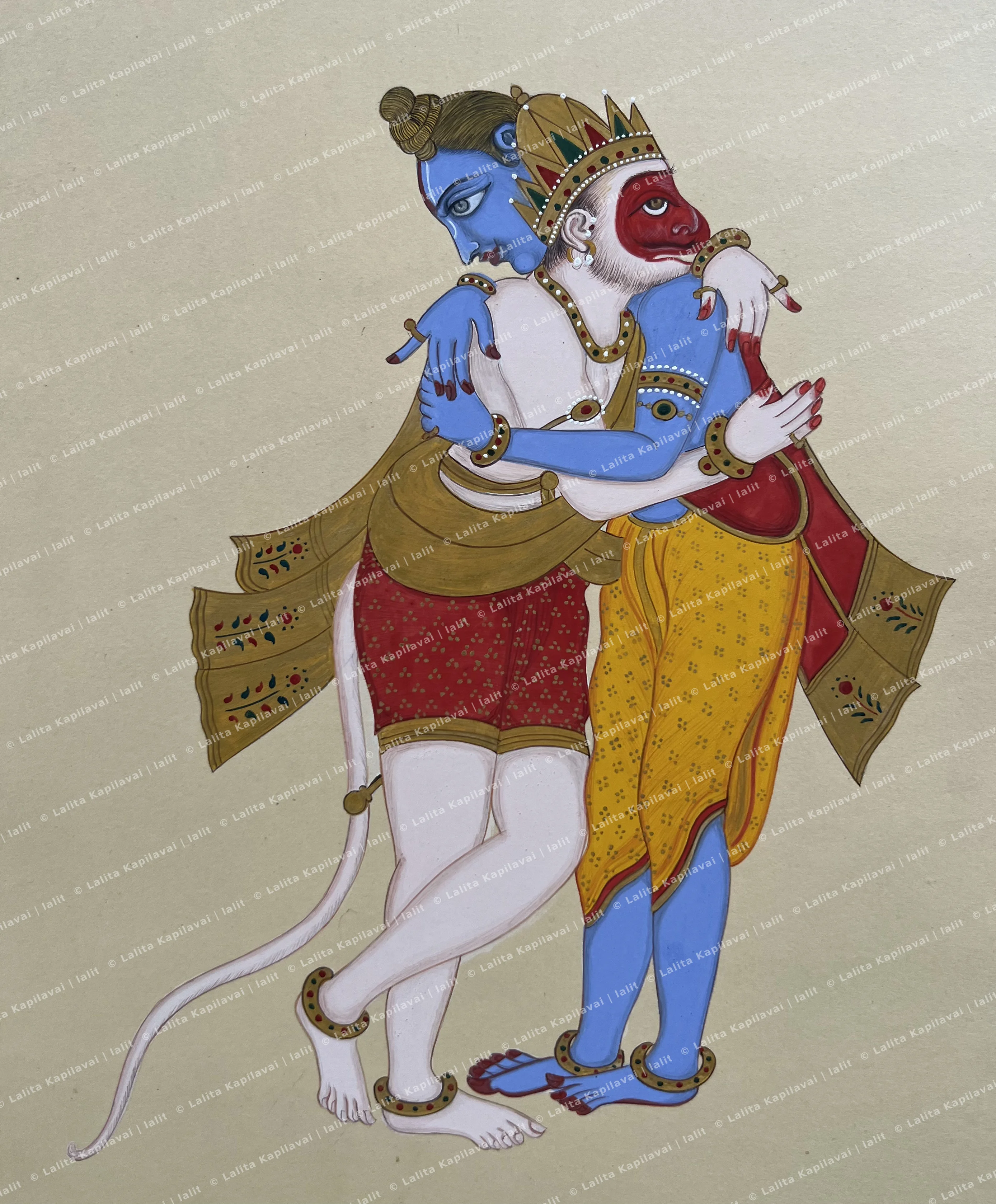 Rama Embracing Hanuman
