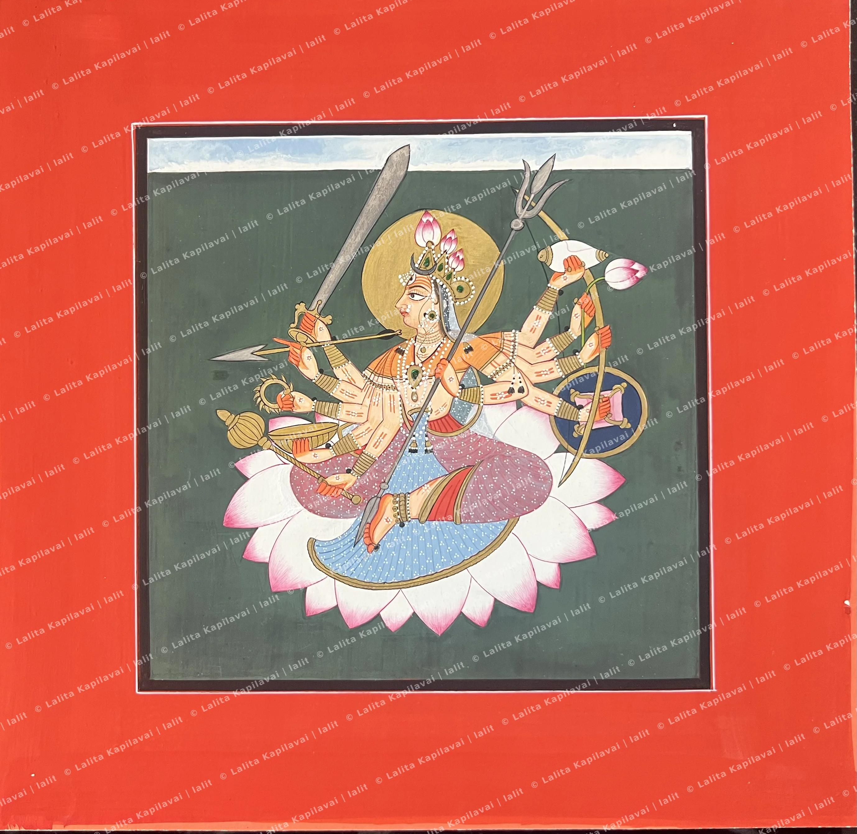 The great goddess seated on a lotus